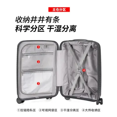 Impact-Resistant Trolley Suitcase with Zipper and Combination Lock - 4