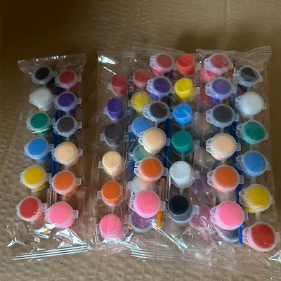 Kids Acrylic Paint Set, 12 Colors, 6 Strips