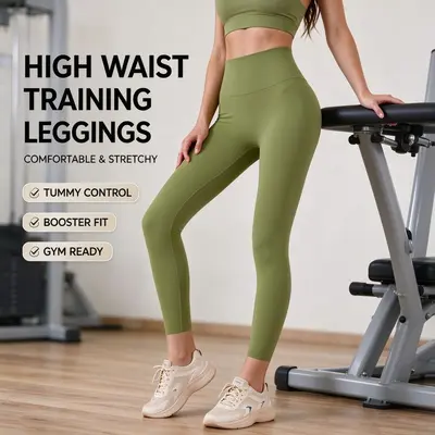 Women's High-Waisted Yoga Leggings with Butt-Lifting Effect - 5