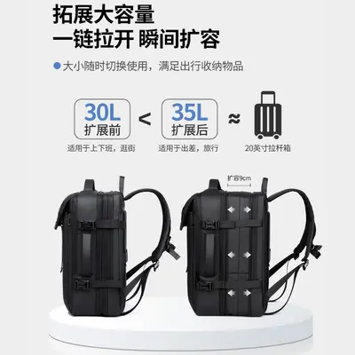 Expandable Men's Business Backpack with Laptop Compartment, Multifunctional - 4