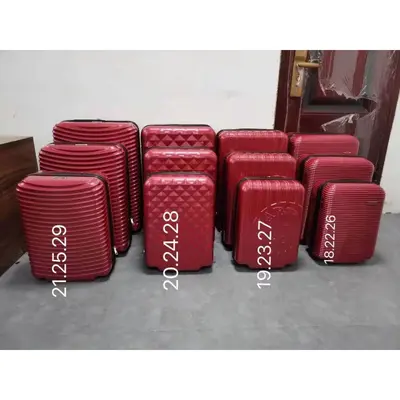 12-teiliges ABS-Reisekoffer-Set, einfarbig, mit Trolley - 4