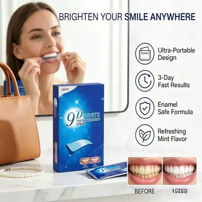 Teeth Whitening Strips 9D3D5D, Stain Removal, Portable - 2