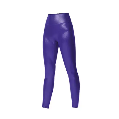 Nahtlose hochgeschnittene Yogahose mit silbernem Reflektordetail - 11