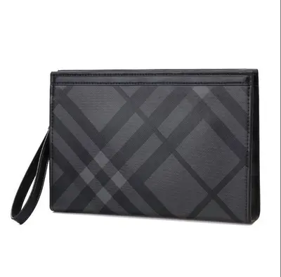 Men's Hand Bag, Checkerboard Diagonal Pattern, Multifunctional Clutch - 7