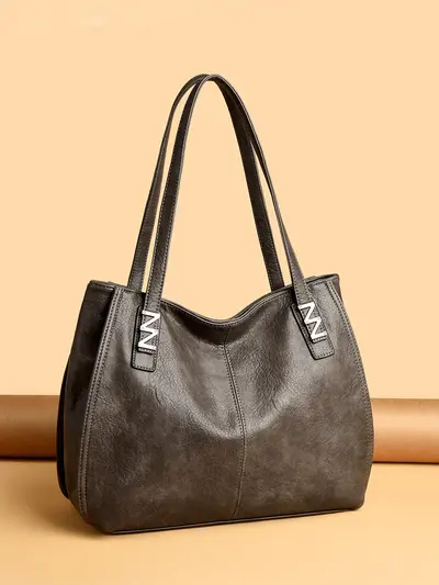 Women's Soft Leather Tote Bag, Large Capacity, 2026 Single Shoulder Bag - 3