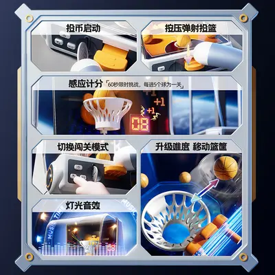 Basketball Shooting Game Machine for Kids, Concentration and Thinking Training - 5