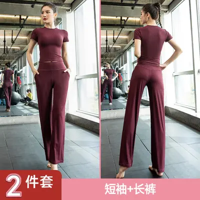 Kadın yoga takımı, slender fit, kısa kollu, hızlı kuruyan - 8