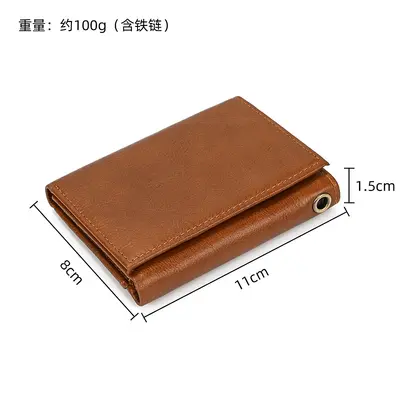 Men's Genuine Leather Wallet, Crazy Horse Leather, Multiple Card Slots - 4