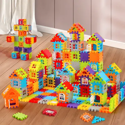 Grenzüberschreitende Bausteine für Kinder mit großen Teilen Würfel-Montage-Spielzeug für Jungen und Mädchen ab 3-6 Jahren Lernmodell-Puzzles - 2