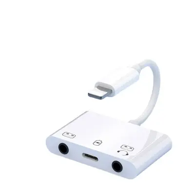 3-in-1 OTG Sound Card Adapter for iPhone with Charging and Mic Connection