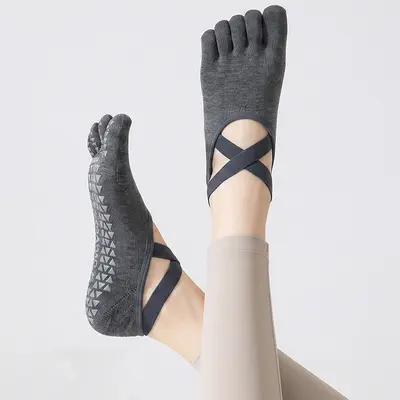 Bamboo Fiber Five-Toe Yoga Socks for Women, Non-Slip