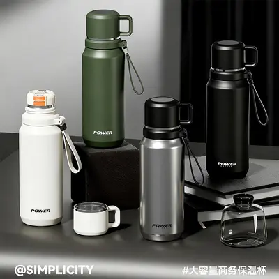 Large Capacity Insulated Water Bottle with Tea Infuser, Stainless Steel - 2