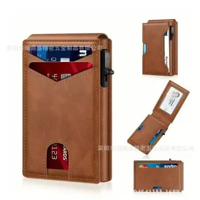 Karbon fiber erkek cüzdan, çift katlı, manyetik RFID korumalı - 8