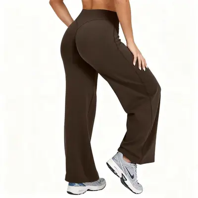 Women's Wide-Leg Yoga Pants, Butt-Lifting High-Waist, High Stretch