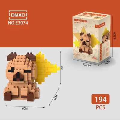 LEGO mikro parçacık yapı taşları ile uyumlu bebek Capibala küçük kapibara eğitici montaj çocuk oyuncakları Çocuk Günü hediyesi - 9