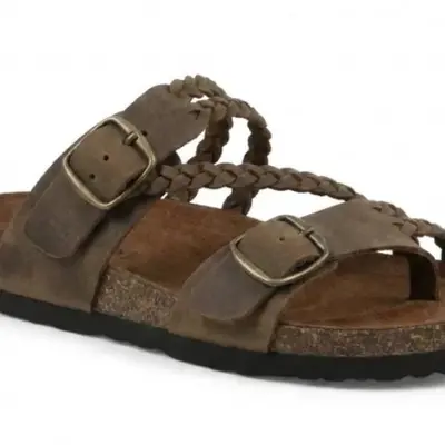 Women's Woven Strappy Flat Sandals, Summer Toe-Ring Roman Slides