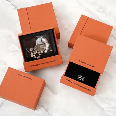 Doppelschichtige Schmuckkassette, PE-Folie Oxidationsschutz-Schwebebox, Halskette Ring Nagel Schmuck Verpackungsbox Ohrstecker Box - 13