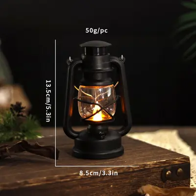 Minyatür dijital mum ışığı LED midilli ışık retro el çantası ışık kamp gazyağı lambası Noel atmosfer ışığı süsler - 11