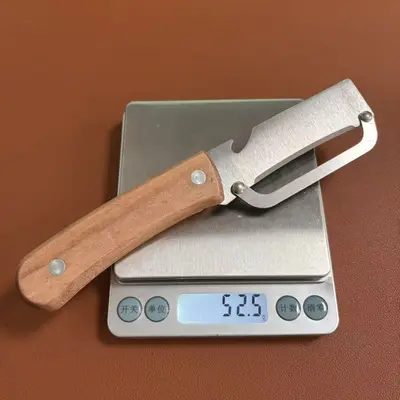 Robuste Edelstahl-Schälmesser mit Holzgriff, multifunktional für Kartoffeln, Obst, Wintermelonen und Salat, Universalwerkzeug für die Küche, spezialisiertes Zuckerrohr-Schälmesser - 8