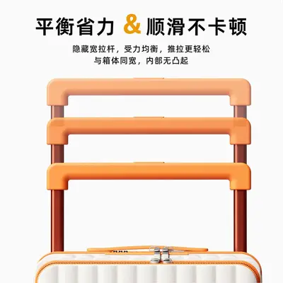 Carry-On Suitcase with Wide Trolley, Silent Wheels and Combination Lock - 4