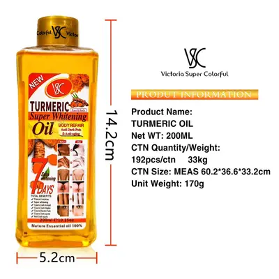 Turmeric Essential Oil with Vitamin C, Full Body Massage Oil 200ml