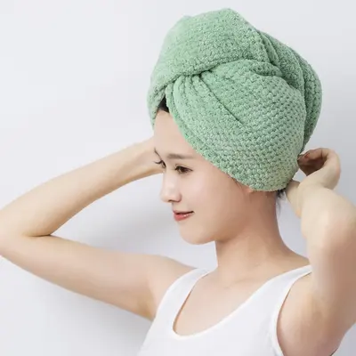 YODOXIUI Japan Ananas Haartrockentücher Haarspange Damen verdickt superabsorbierend schnelltrocknend Haarhandtuch niedliches Korallen Samt Duschhaube - 7