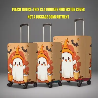 Cute Halloween Ghost Pumpkin Luggage Cover Elastic Fabric Anti-Scratch Anti-Dust Trolley Case Protector Factory Direct Supply