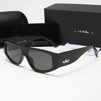Xiaoxiang Jia CH6057 Sunglasses, Black, White Panda Design, Narrow Frame - 6