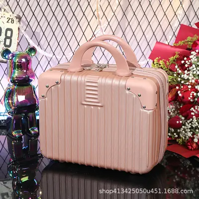 14-inch Retro Carry-On Case, Portable Makeup Case, Mini Suitcase - 10