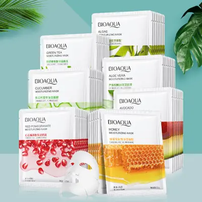 BIOAQUA/Bokuanaya kırmızı nar maskesi nemlendirici aloe vera gözenekleri küçültmek bal nemlendirici salatalık maskesi hakiki