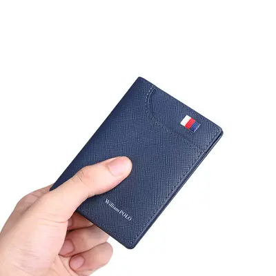 Men's Genuine Leather Ultra-Thin Short Card Holder, Cowhide - 10