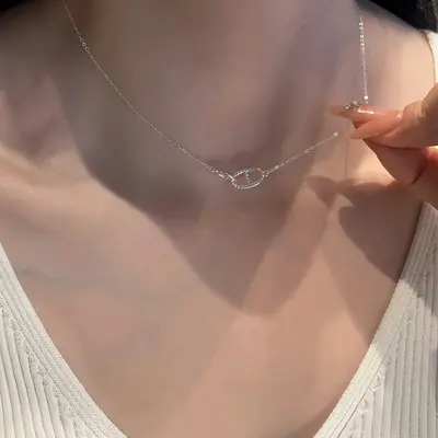 S925 Sterling Silver Flower Necklace Women Elegant