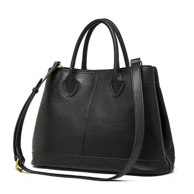 Genuine Leather Large Capacity Women's Tote Handbag, Single Shoulder - 7