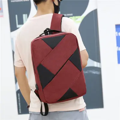 Men's Business Backpack with Laptop Compartment and Custom Print - 2