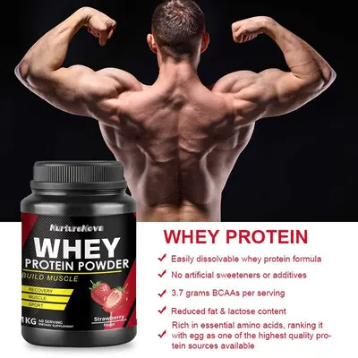 跨境乳清蛋白粉运动健身专用whey protein powder草莓味2lbs