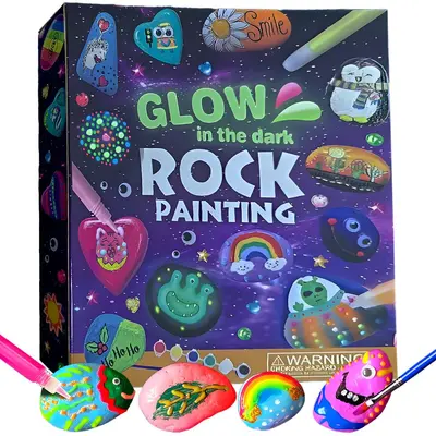 Glow-in-the-Dark Stone Painting Set, Real Stone, Children's DIY Toy