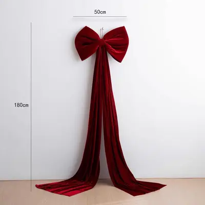 Große weinrote Samt-Schleife als Weihnachtsbaumschmuck - 13