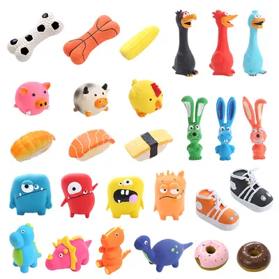 Latex Dog Toy Set, Durable Chew-Resistant Squeaky Interactive Toys - 6