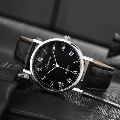 Luxuriös aussehende Nischenquarzuhren für Herren vom Hersteller, Herrendekorative Uhren im Großhandel, schlichte Herrenuhr mit Lederarmband. - 4