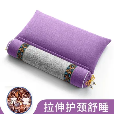 Cervical spine pillow, special sleep neck pillow, sleep aid pillow, cylindrical buckwheat seed hard buckwheat hull vertebra pillow - 10