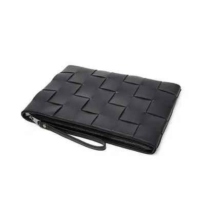 Men's Genuine Leather Accordion Document Clutch with Wrist Strap - 3