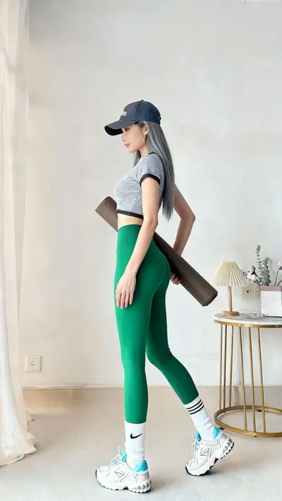 Damen-Yogahose Po-Lifting schnelltrocknend - 9