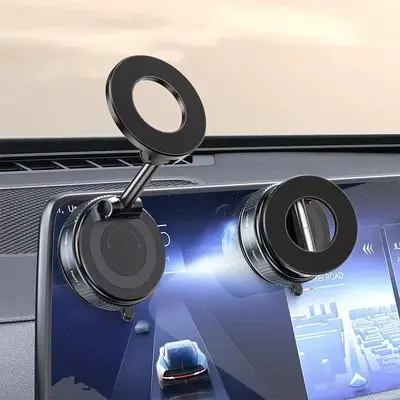Vacuum Magnetic Car Phone Holder, Portable - 12
