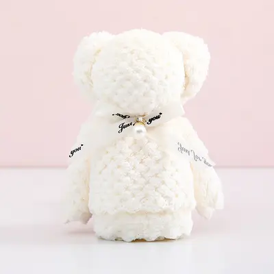 Coral velvet pineapple plaid pearl bear towel souvenir opening birthday return gift wedding celebration store gift towel - 13