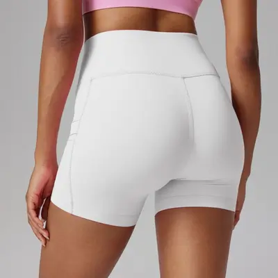 Kadın hızlı kuruyan yoga tenis şortu, elastik, nefes alabilen, üç çeyrek - 3