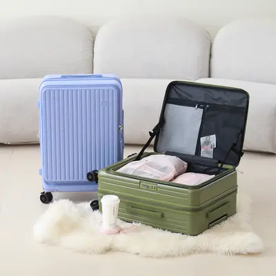 20-Inch Expandable Women's Carry-On Trolley Suitcase with Spinner Wheels