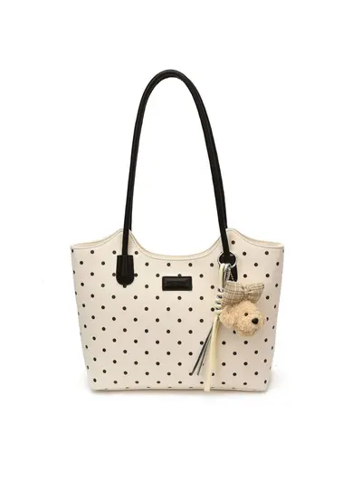 Niche Single Shoulder Bag for Women, Large Polka Dot Tote Bag - 6