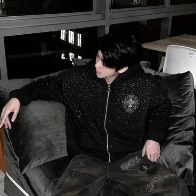 ZIIFIRE Unisex Paarjacke mit Stickerei, Streetwear