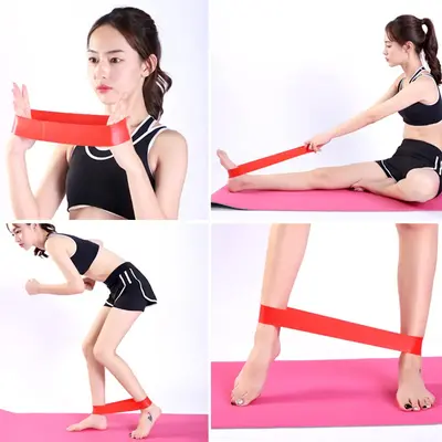 Yoga yardımcı malzemeleri elastik bant spor kadın omuz elastik halka squat çekme bandı kalça zayıflama bacak direnç bandı - 5