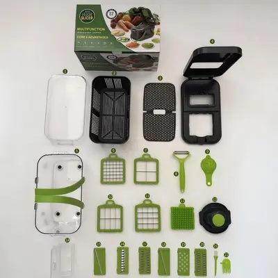 Vegetable Cutter Set with Container, 22-Piece, Shredding and Julienne - 7